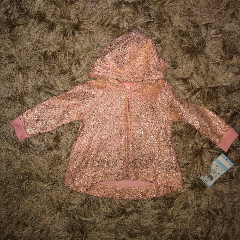 Pink and gold Cat and Jack glitter hoodie